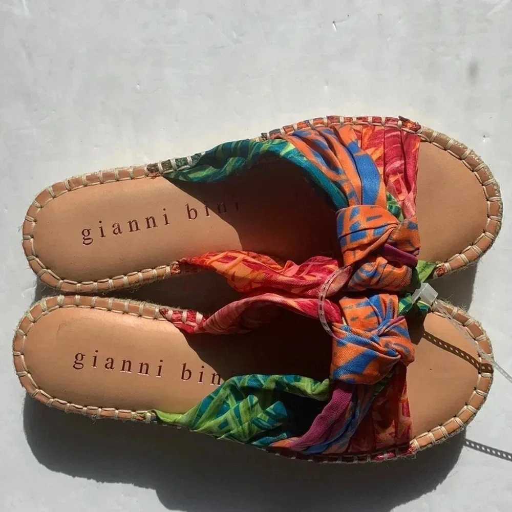 Gianni Bini Knot Espadrilles Wedge Women’s Sandals Sz 5.5 New - Picture 5 of 11